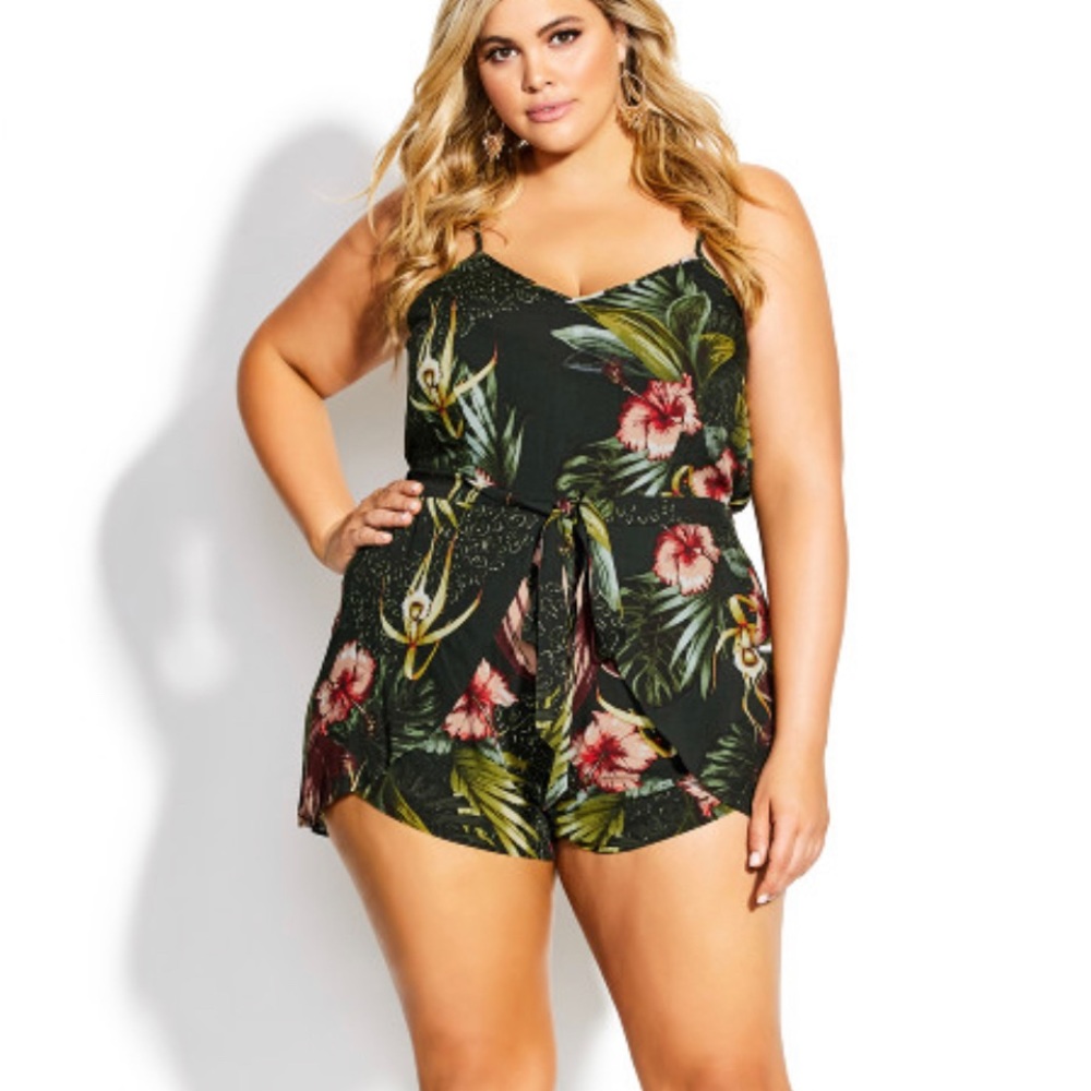 City Chic Phuket Tie-Front Playsuit **NWOT**